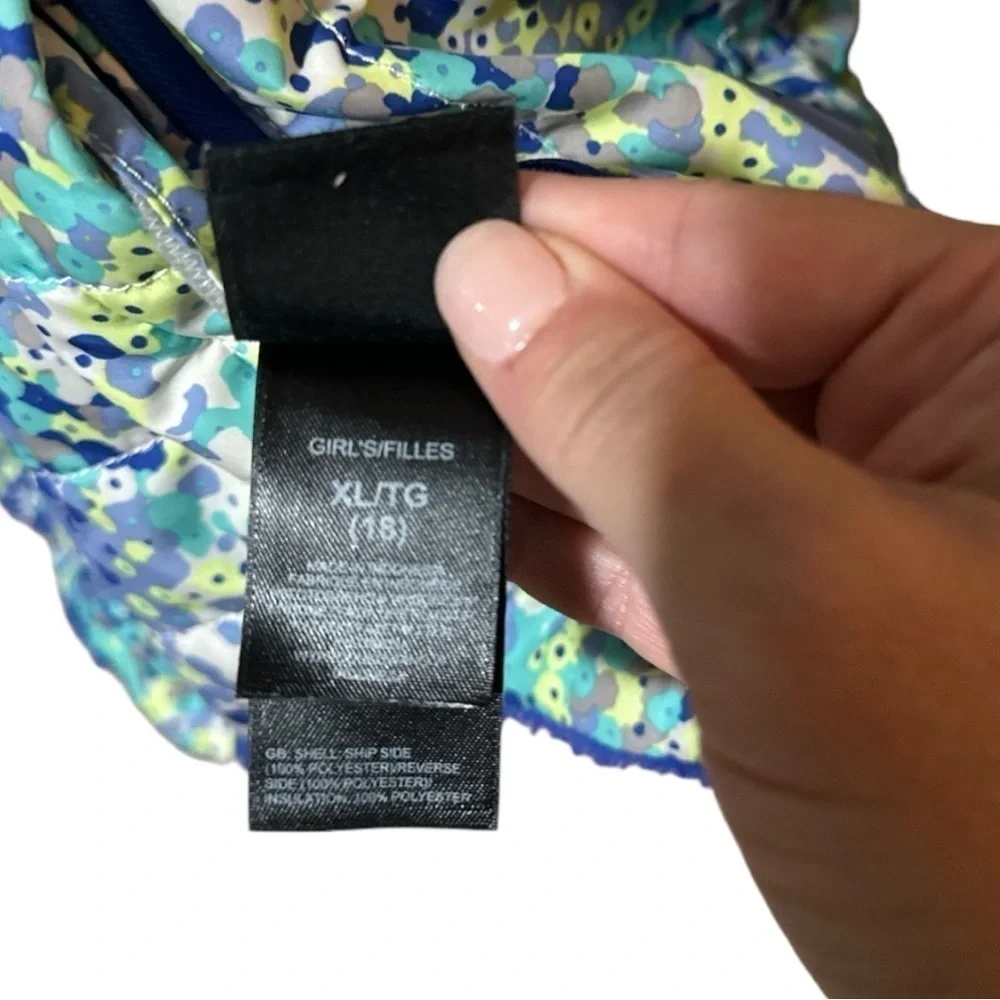 EUC - The North Face Mossbud Electric Blue Reversible Floral Jacket - size 18
